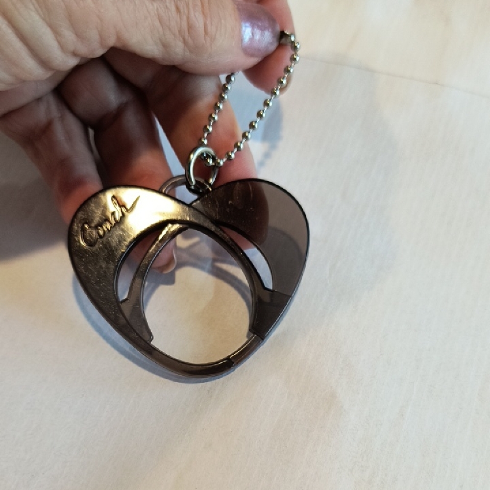 Coach Smoke Acrylic Heart Keychain/Bag Charm